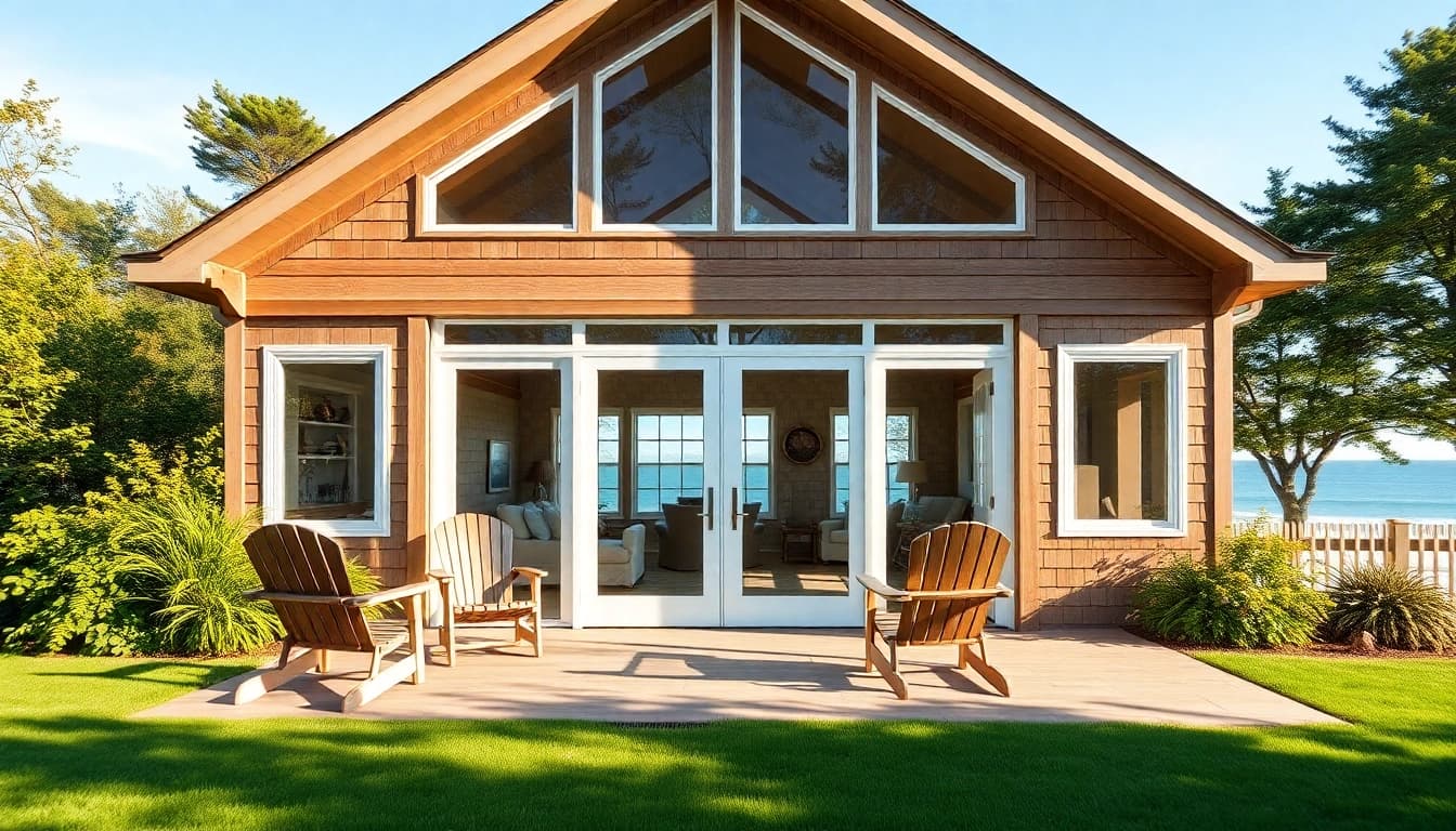 Cape Cod home addition showcases a spacious design with inviting features and natural surroundings.