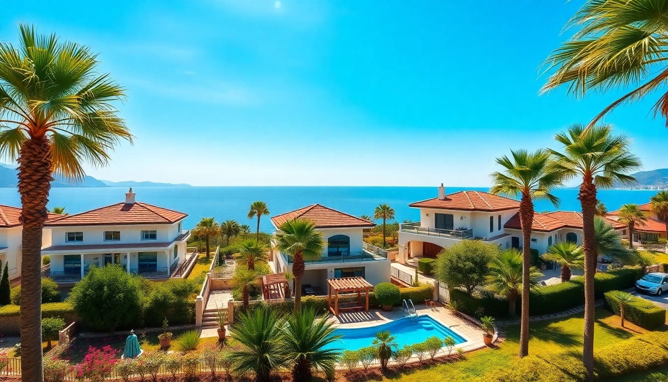 Showcase of houses for sale in Alanya Turkey, featuring stunning villas and coastal views.