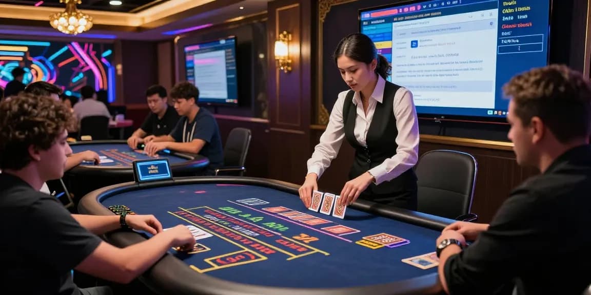 Engaged players enjoying live dealer games at MBM娛樂城's vibrant online casino.