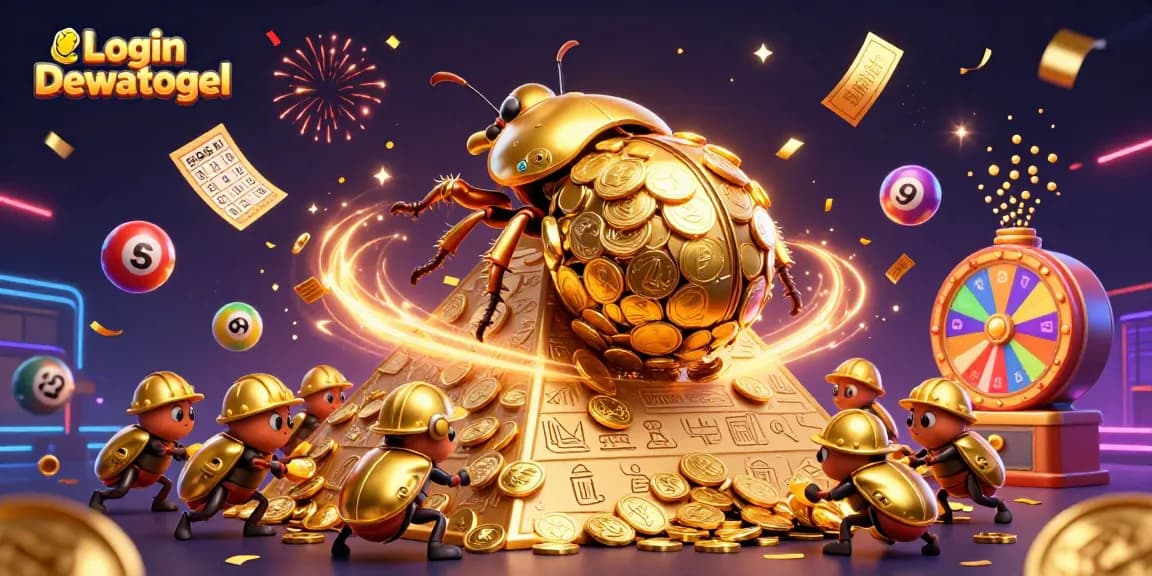 Engage with Login Dewatogel to win big with colorful lottery balls and golden symbols!