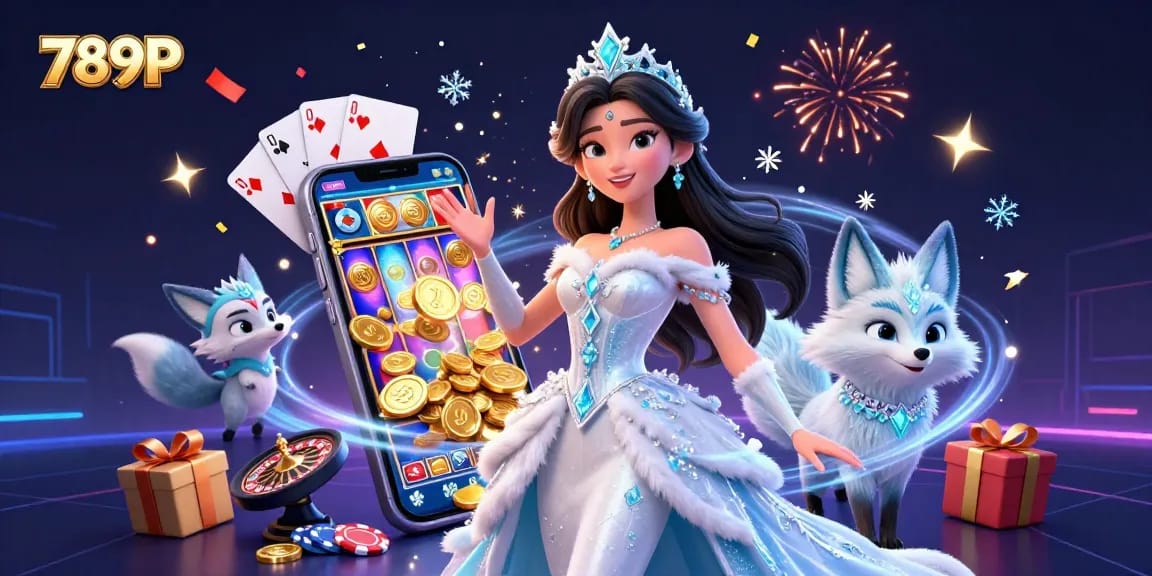 Experience thrilling gameplay with 789P, featuring vibrant slot games, golden coins, and festive celebration.