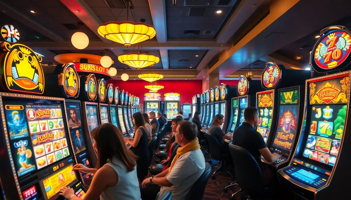 Experience the thrill of slot hoki with engaging players at vibrant casino slot machines.