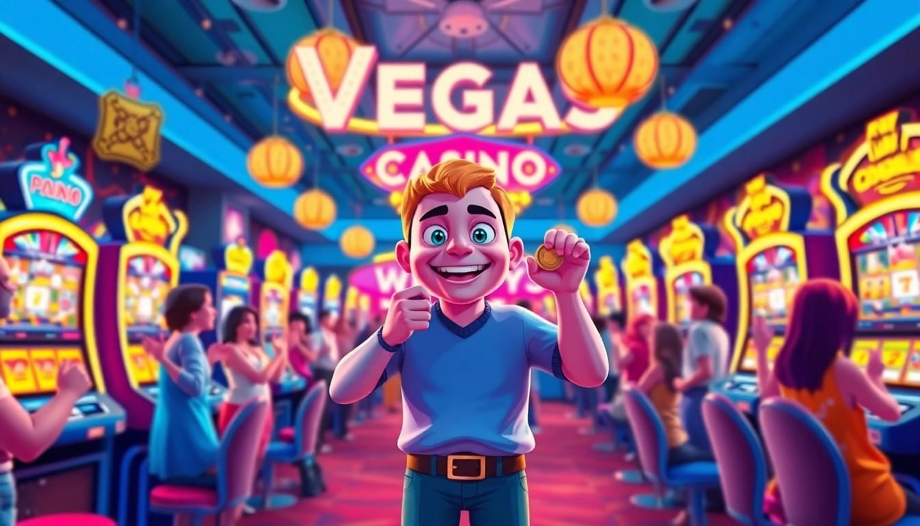 Experience the thrill of Vegas hero in an electrifying casino atmosphere filled with vibrant colors.