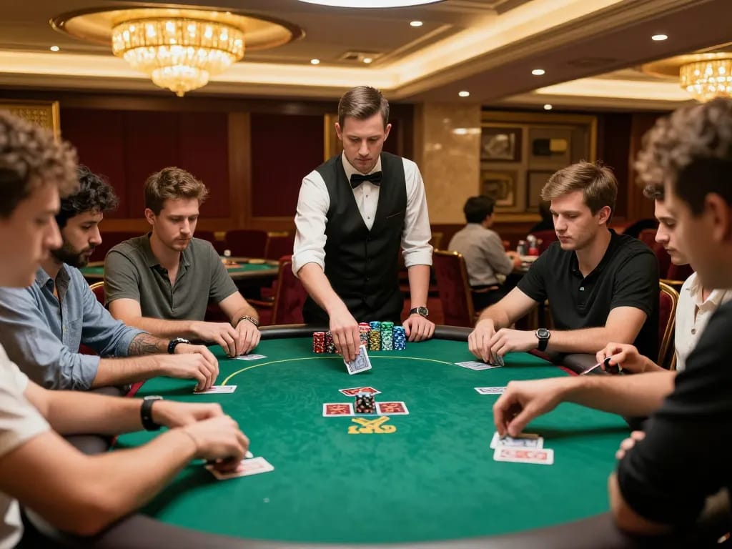 king33 poker game scene with players engaged in strategic gameplay at casino table