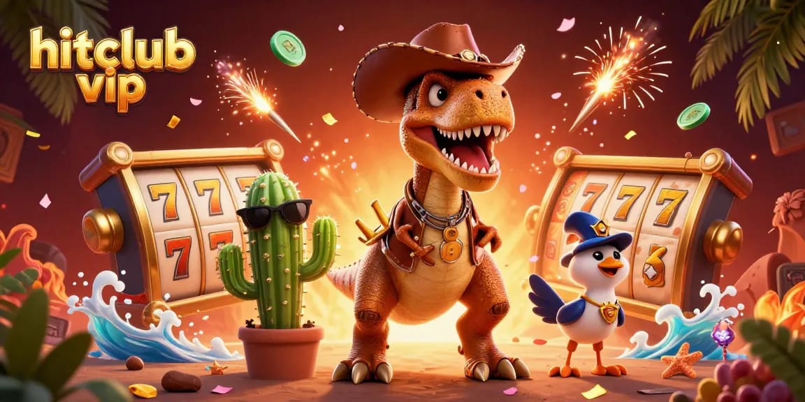 Experience thrilling wins with hitclub vip in this vibrant casino scene filled with dynamic game elements.