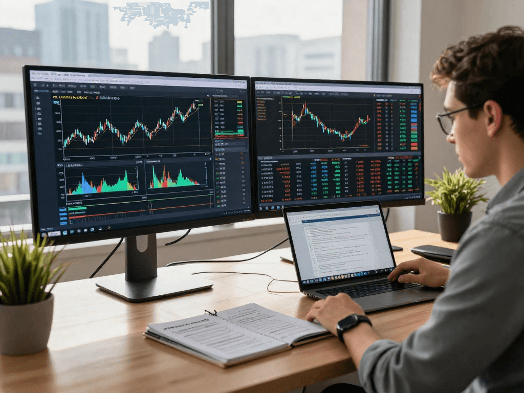 MetaTrader 5 交易平台的专业交易工作空间,展示市场深度和图表分析