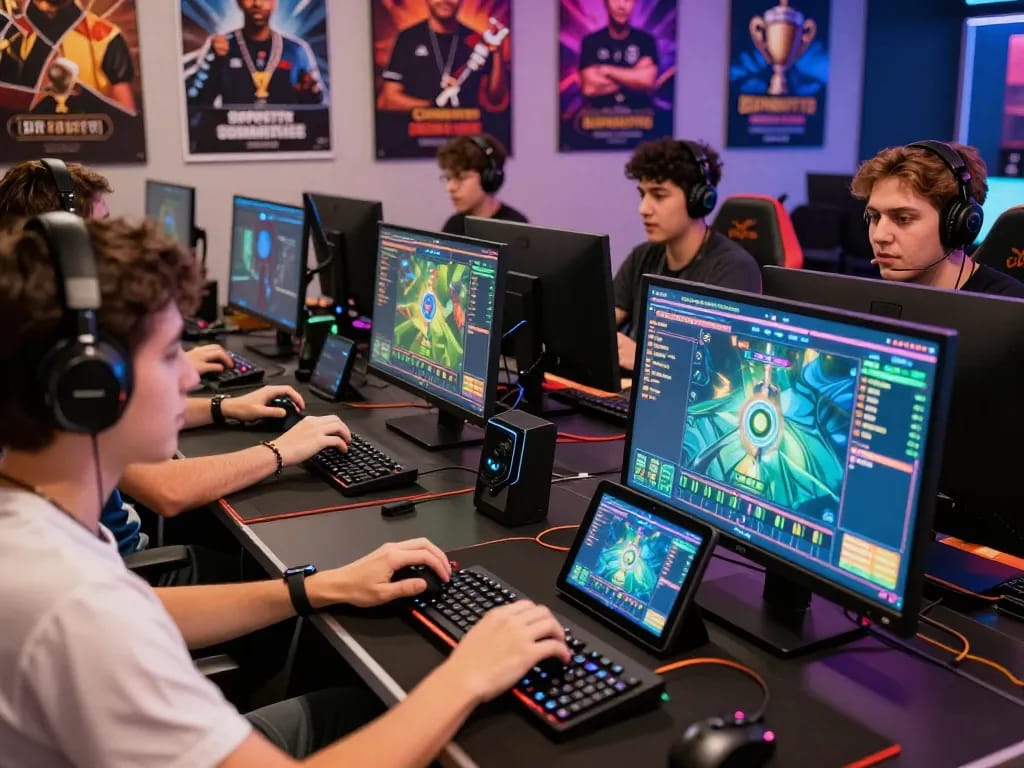 CEMARATOTO players engaging in a thrilling slot game tournament in a vibrant gaming community.