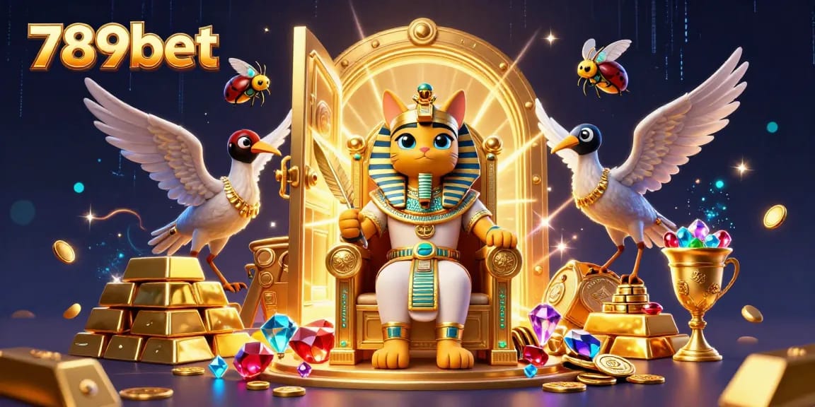 Experience dynamic fun with 789bet in this vibrant 3D casino scene filled with treasures and excitement.