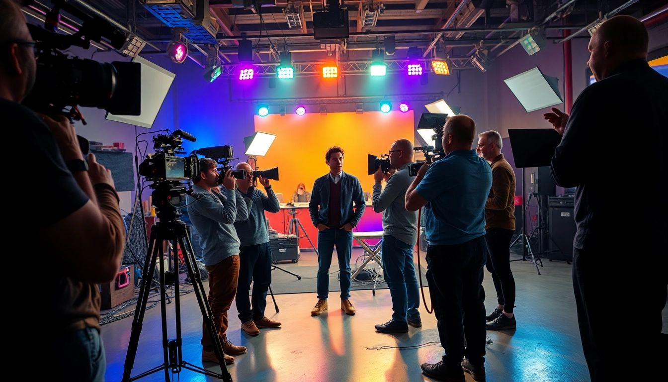 Edmonton production companies filming a dynamic movie scene with creative energy.