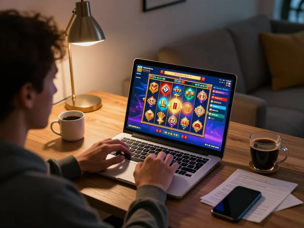 Engage in slot gacor gampang menang while enjoying a winning spin on a vibrant online gaming setup