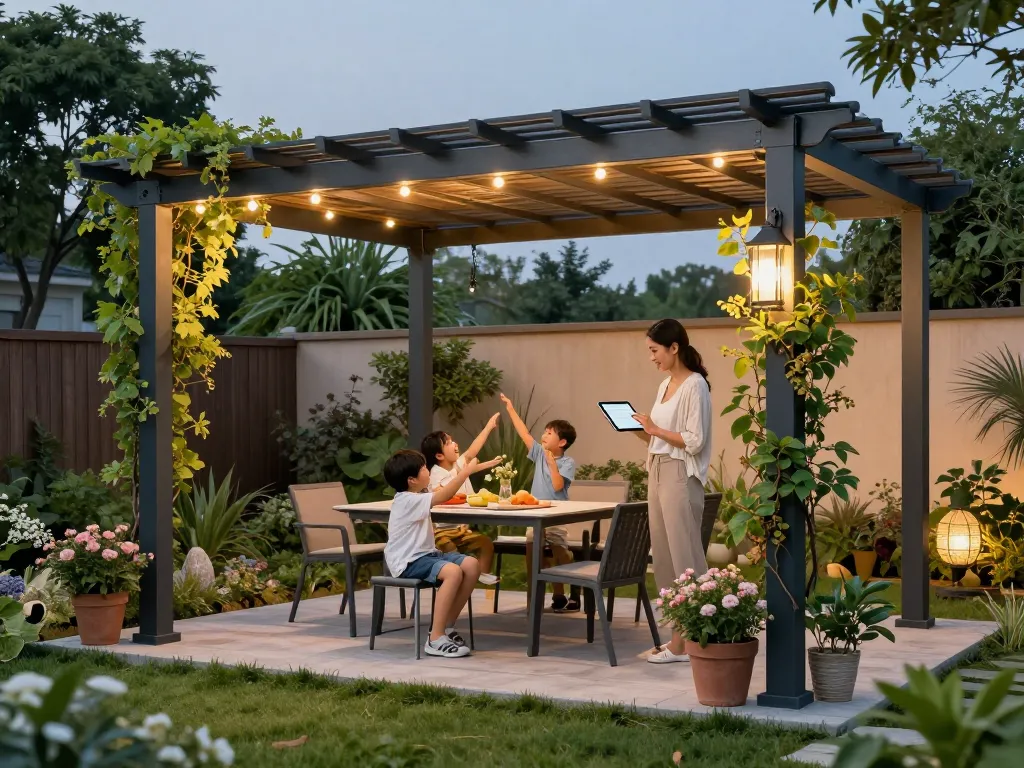 Le configurateur pergola en ligne permet aux familles de personnaliser leur espace extérieur avec une pergola moderne, améliorant ainsi le plaisir du jardin.
