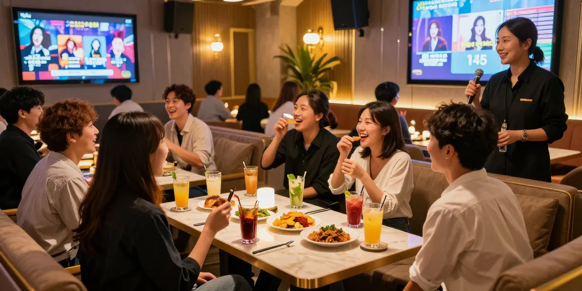 Engaging scene at 인천쓰리노 with friends enjoying private karaoke and unique nightlife.