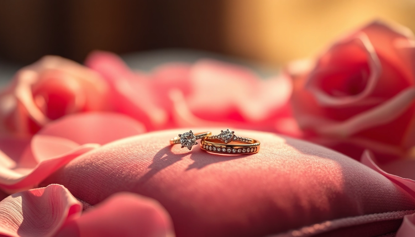 Admire the elegance of couple rings showcasing exquisite designs and sparkling gemstones.