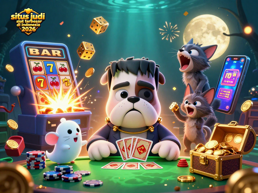 Menghadirkan situs judi slot terbesar di Indonesia 2026 dengan monster bulldog Frankenstein dan elemen kasino yang memukau.