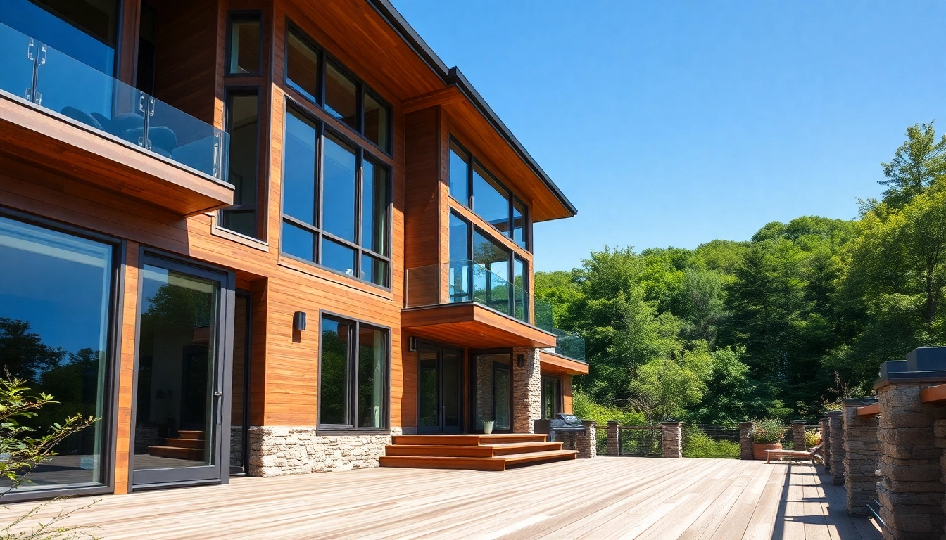 New England residential architect beautifully designs a modern home amidst lush landscapes.