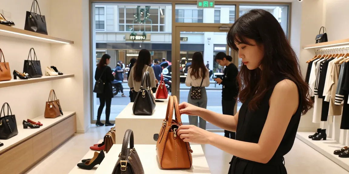 Browsing designer 레플리카 쇼핑몰 handbags in a trendy boutique.