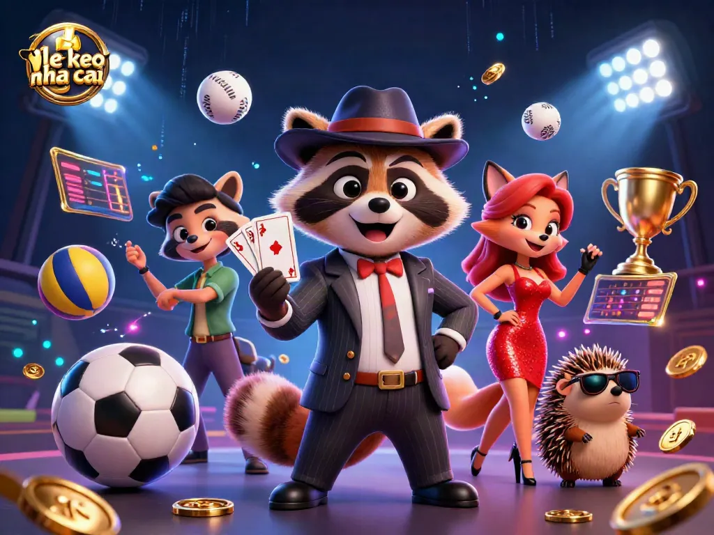 Engage with ty le keo nha cai in this vibrant 3D illustration of dynamic sports betting action.