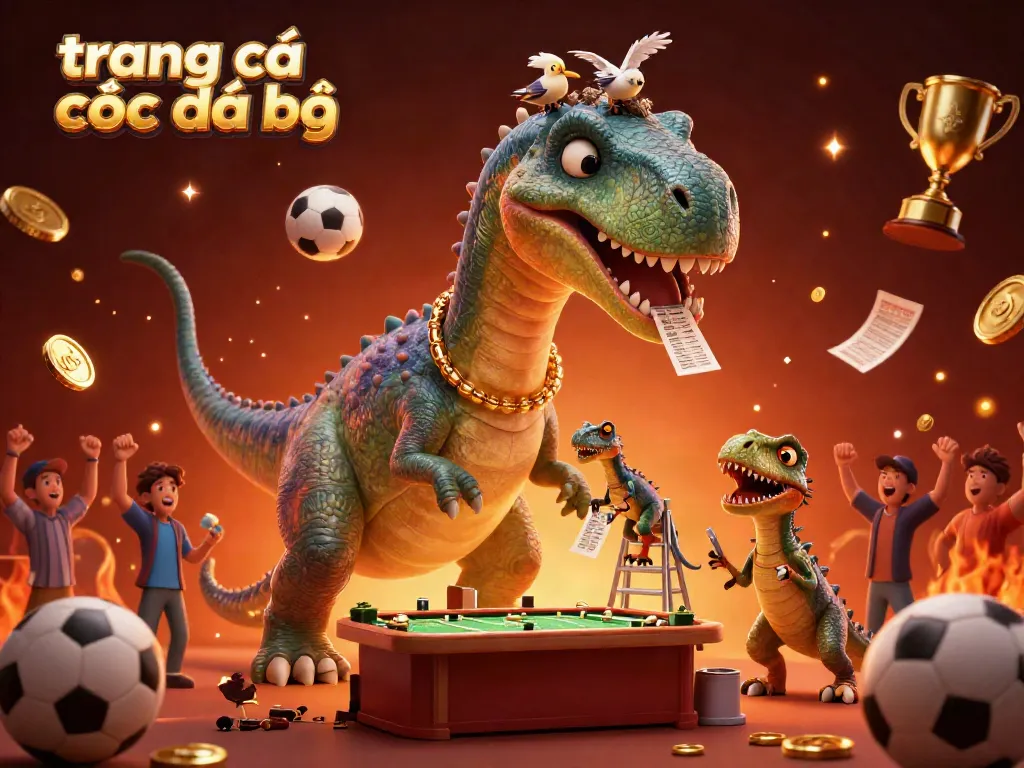 Giao diện trang cá cược đá bóng sống động với các yếu tố thể thao, người chơi và không khí vui vẻ.