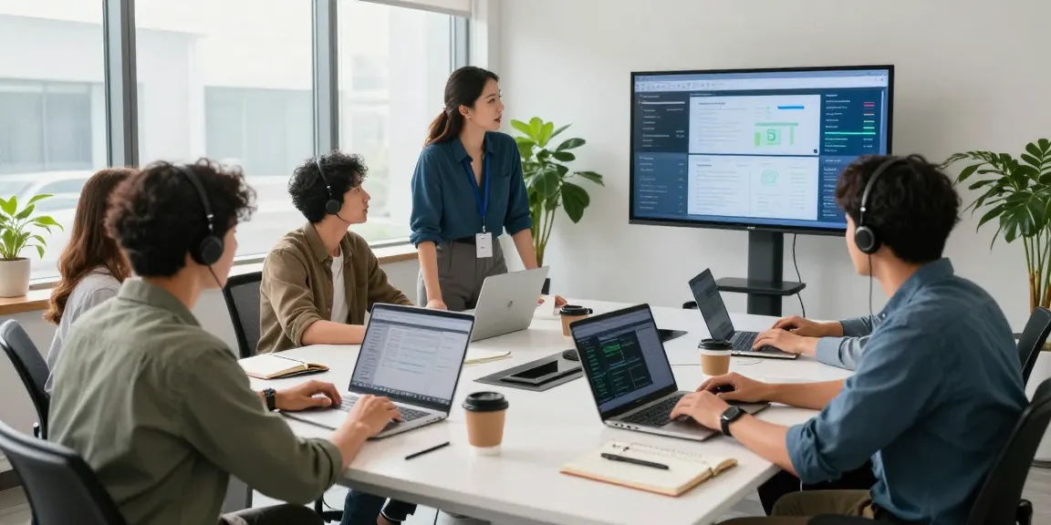 IT support services for small business team collaborating in a modern office.