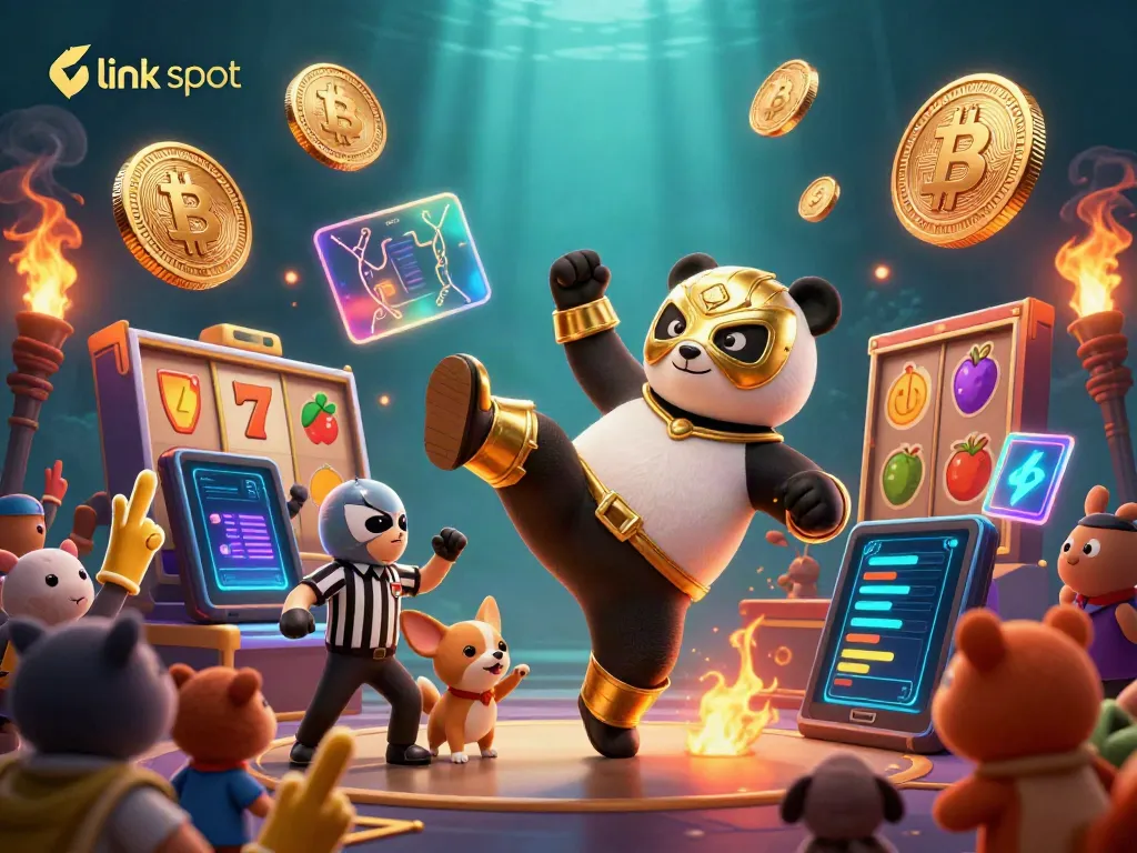 Menangkan jackpot dengan link slot di kasino digital, karakter panda gulat 3D beraksi!