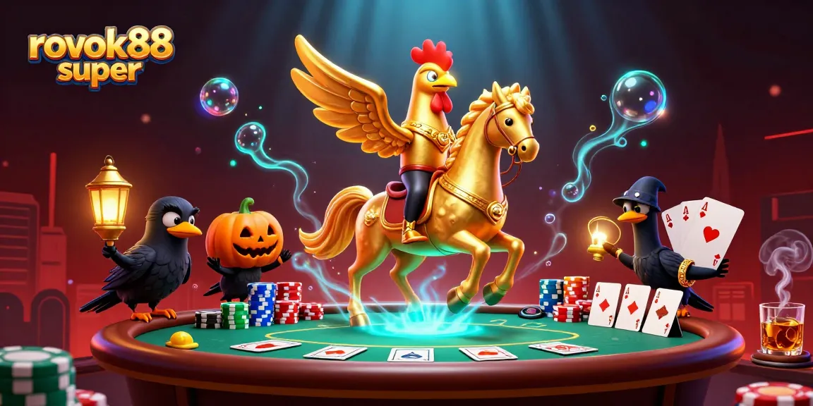Experience the thrill of rokok88 super with a vibrant casino scene full of action and energy.
