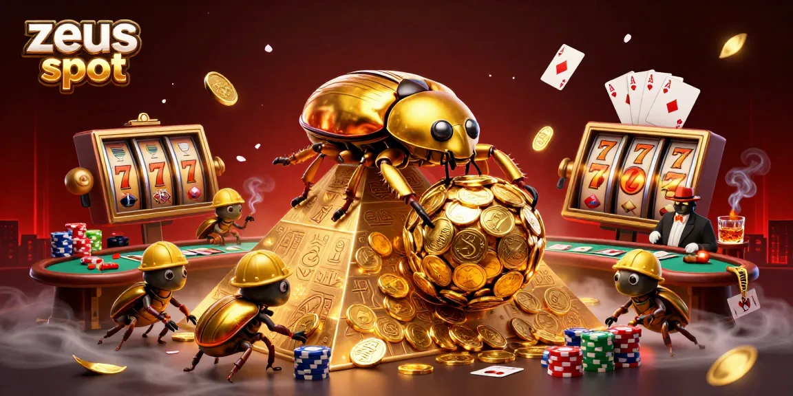 Spin the zeus slot and win big with golden coins and vibrant casino symbols in this dynamic scene.