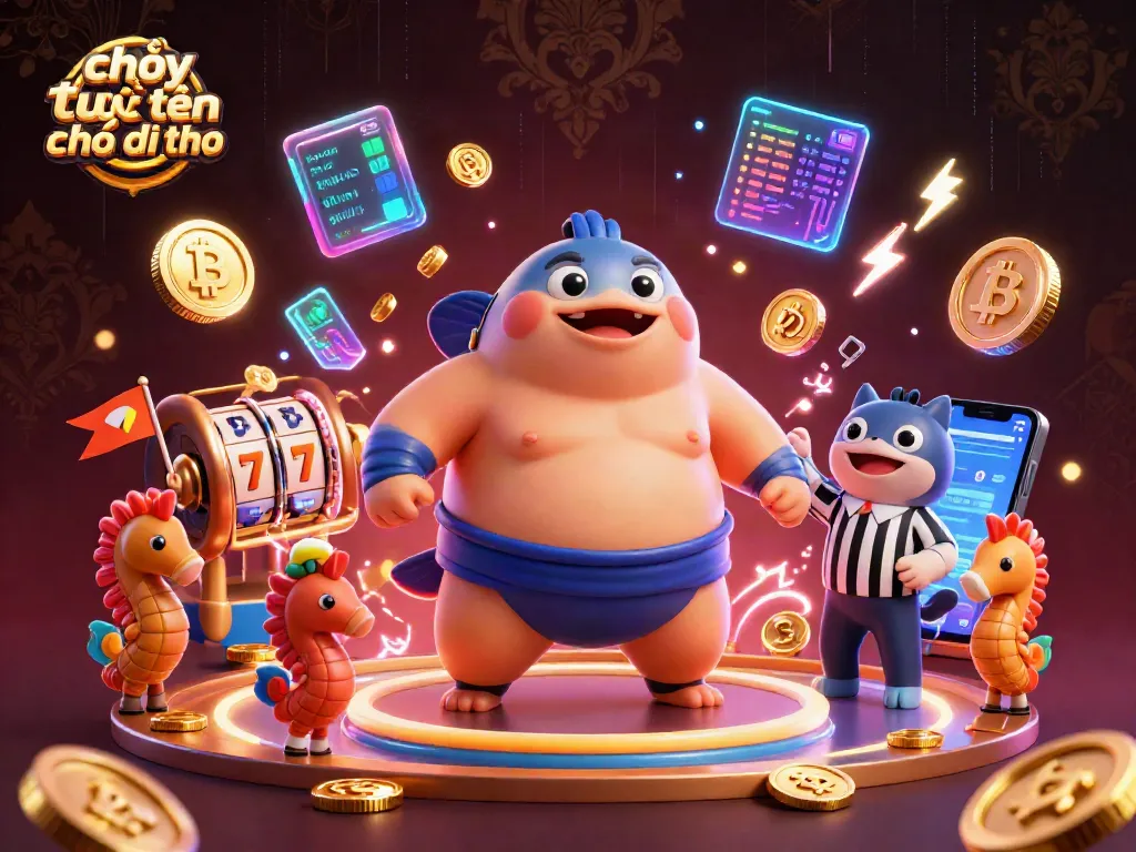 Chơi casino trực tuyến trên điện thoại với lấp lánh từ cá fugu khổng lồ và các yếu tố trò chơi hấp dẫn.