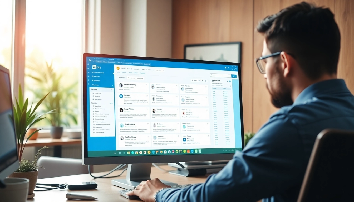 Efficient workspace showing linkedin lead scraping software in action, designed for data analysis.