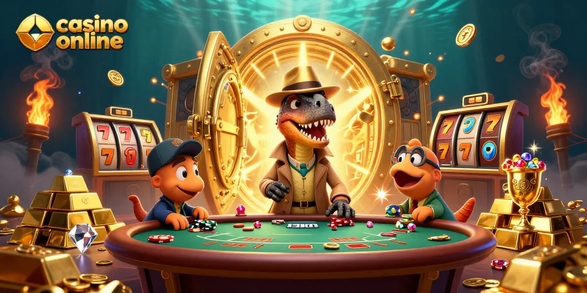 Sloturi online captivante la casino online însuflețite de un velociraptor și un pit boss dinozaur.