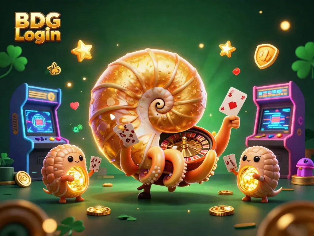 Engage with BDG Login and experience vibrant gaming with illustrated nautilus and casino elements.