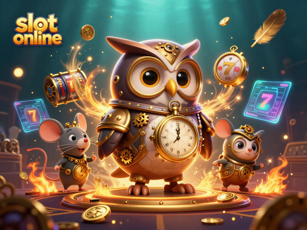 Engage with slot online adventures in a vibrant 3D illustration showcasing excitement and energy.