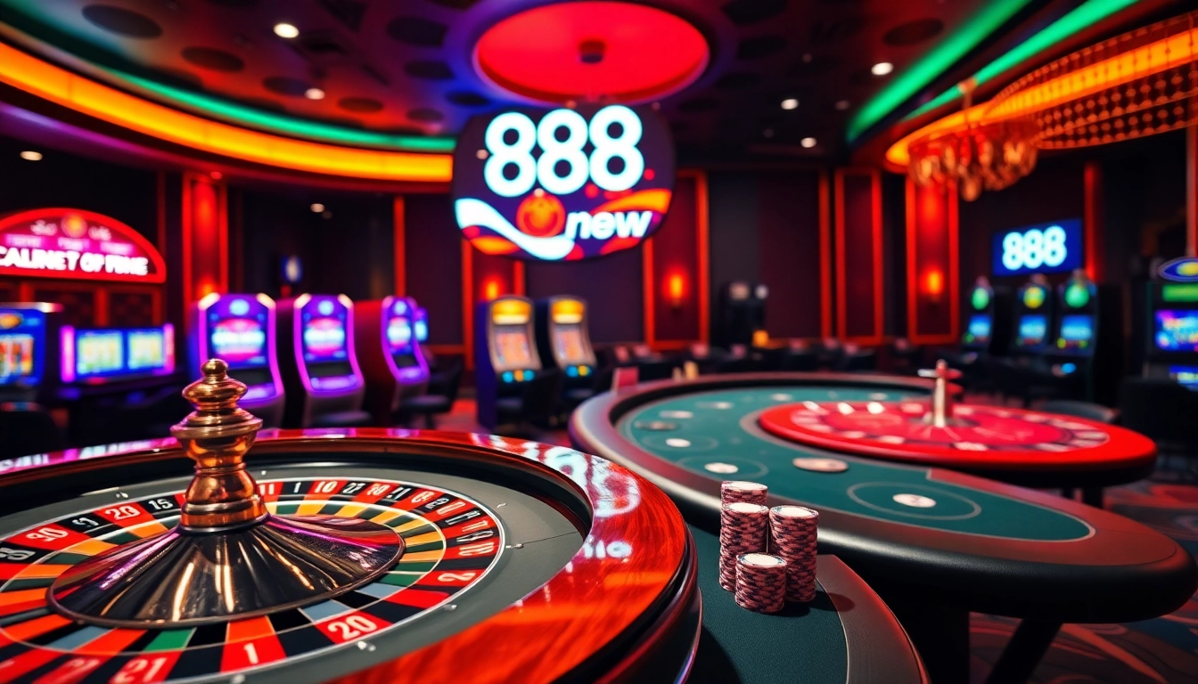 Join the excitement at 888new with vibrant slot machines and elegant casino tables.
