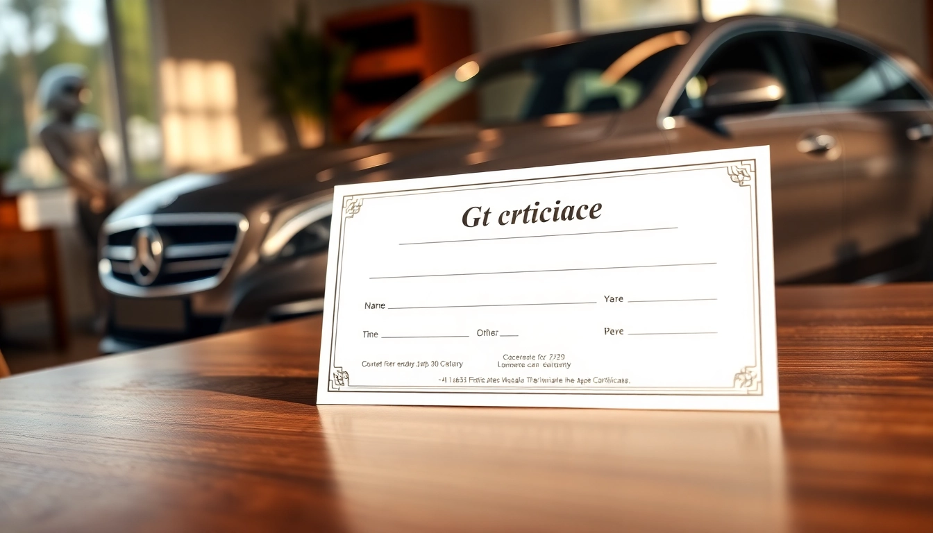 Present car detailing gift certificate as a luxury experience for automobile enthusiasts.