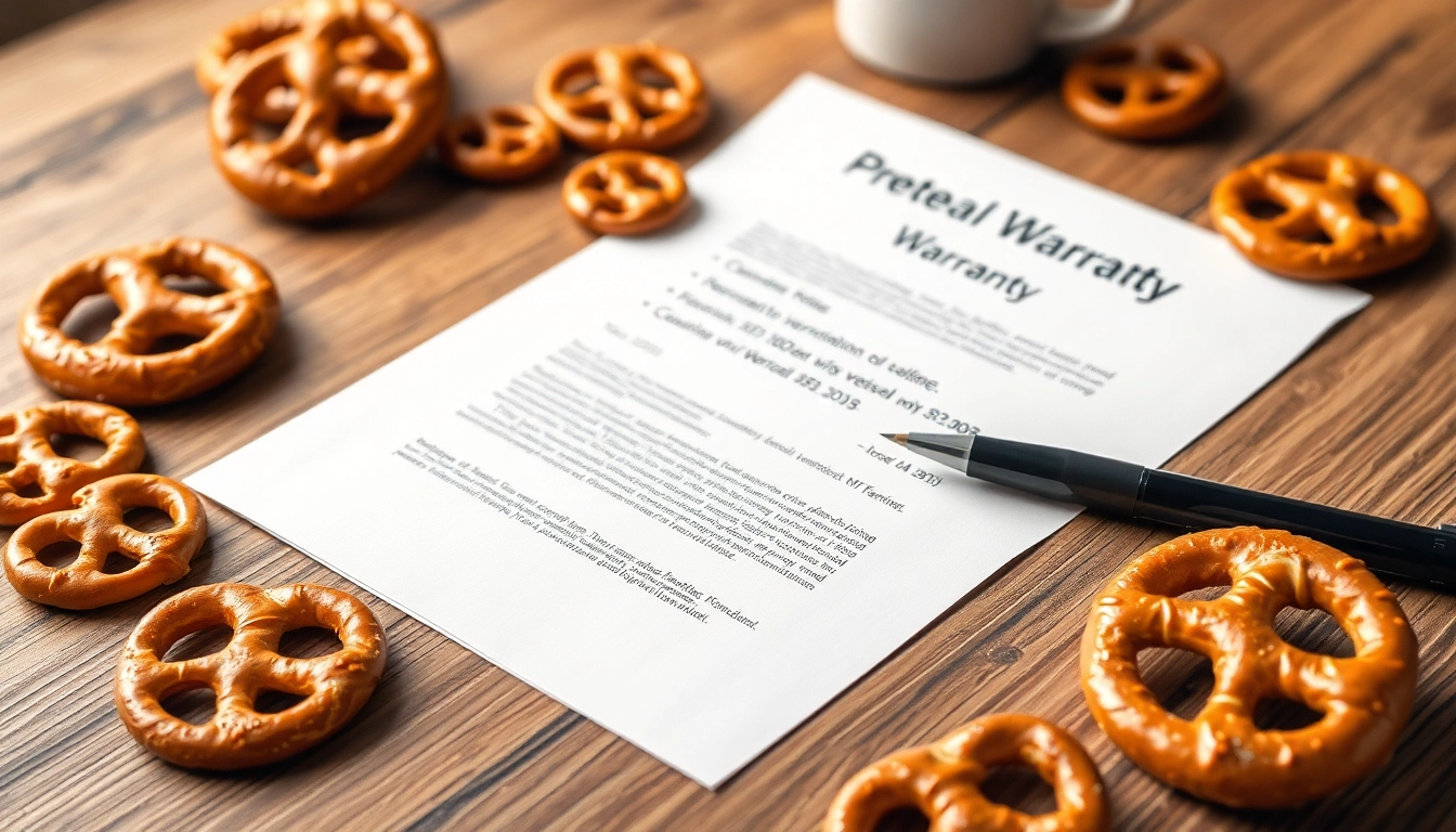 Reviewing Pretzel warranty reviews and trust with delicious pretzels and professional documents.