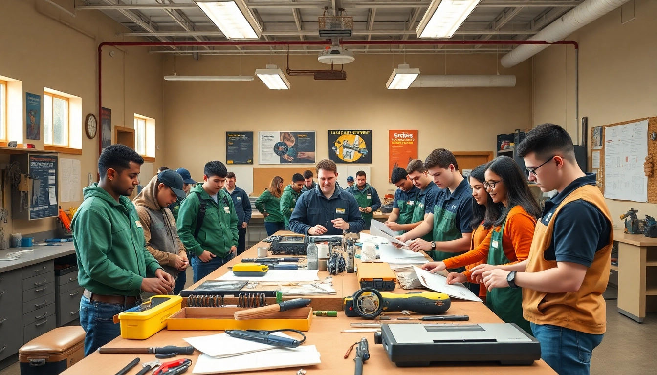 Students in a Trade School Knoxville TN actively learning in a modern, hands-on environment.
