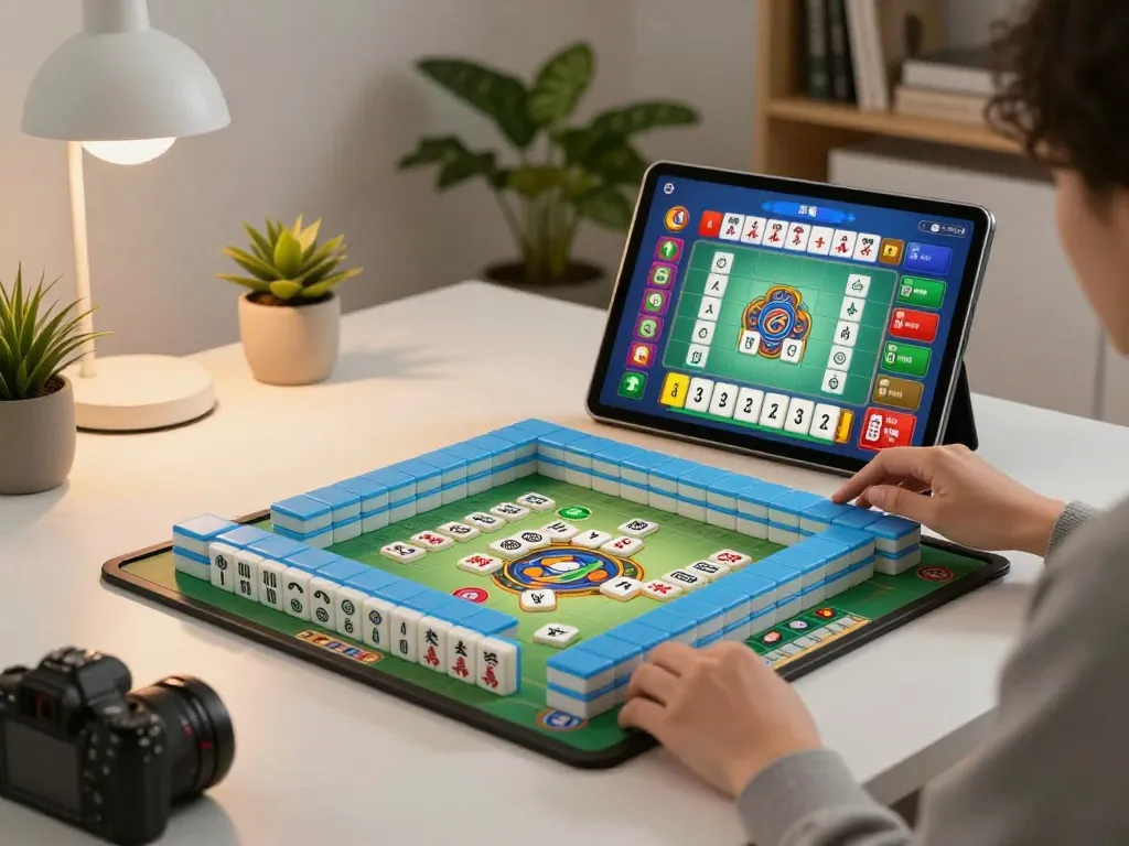Engaging gameplay on a Mahjong platform showcasing colorful tiles and betting action.