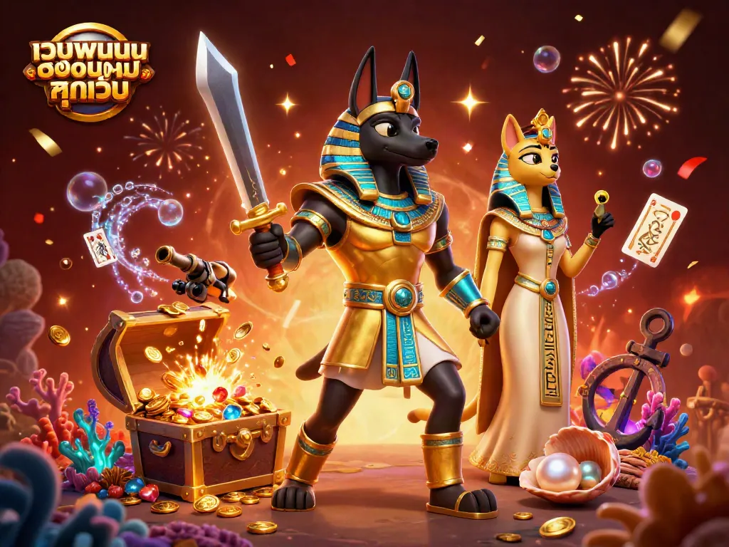 เล่นเกมส์ที่เว็บพนันออนไลน์ ทุกเว็บ กับนักรบอียิปต์โบราณในภาพที่มีสีสันสดใส