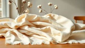 Ongiblekt katoen met natuurlijke texturen en aardetinten, perfect voor eco-vriendelijke projecten.