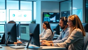 24/7 IT Support Tampa provided by a diverse IT team in a modern office.