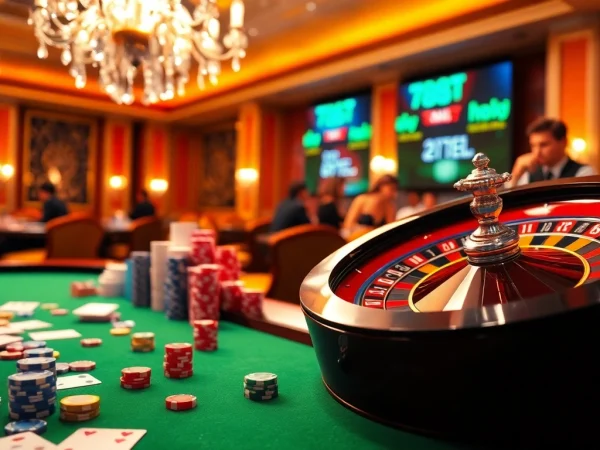 Experience exciting moments at 789bet with luxurious casino visuals, poker chips, and roulette.