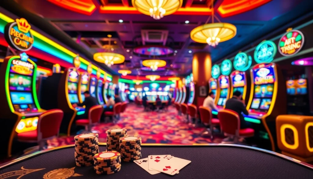 Engaging gaming experience at online casinos Canada featuring vibrant tables and players.