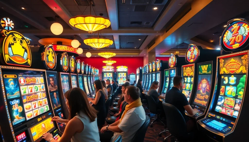 Experience the thrill of slot hoki with engaging players at vibrant casino slot machines.