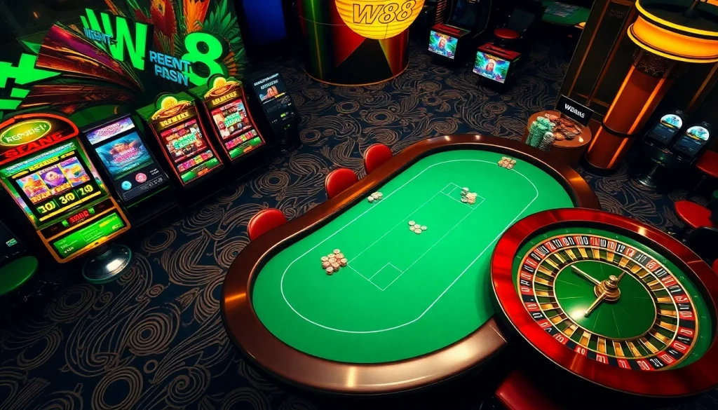 Experience the excitement of W88 with vibrant casino gaming elements and engaging mobile interfaces.