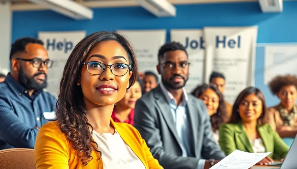 Engaging scene showcasing effective Job Help through collaboration between job seekers and counselors.