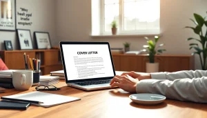 Enhance your job applications with professional Cover Letter Generation tools, showcasing a modern workspace.