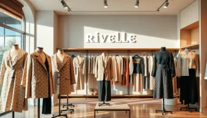 Rivelle fashion collection showcased in a serene boutique environment