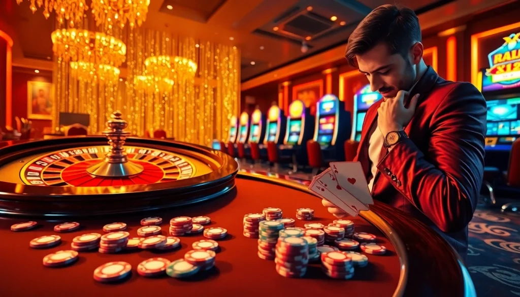 Experience the excitement of winning at XX 88 with vibrant casino tables and roulette wheels.