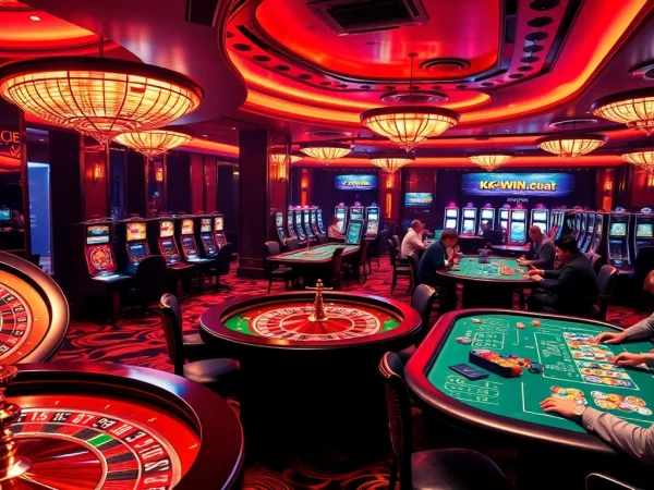 Experience thrilling gameplay at https://kkwin.diy/ with vibrant casino visuals showcasing poker, roulette, and slots.