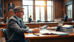 Professional soudní překladatel translating legal documents in court.