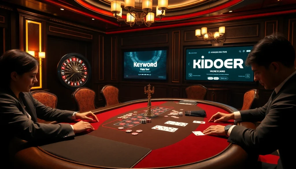 The hidden wiki tor showcases a vibrant poker game with players immersed in strategies, illuminated by casino lights.